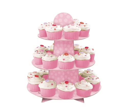 Unique Industries Light Pink Cardboard Cupcake Stand, 1 Ct.