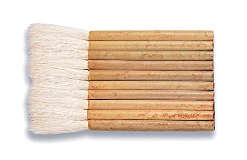 Yasutomo Sheep Hair Short Bamboo Handle Hake Brush, 3-1/4 in