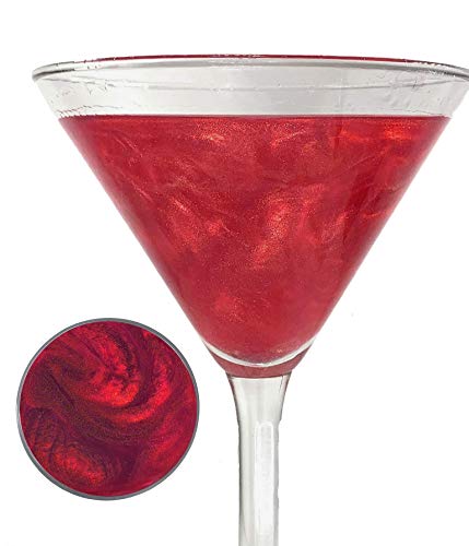Ultimate Baker Snowy River Edible Cocktail Glitter - All Natural Beverage Glitter for Cocktails, Margaritas, Wine Glitter, Beer Glitter, Drink Glitter, Synthetic Free (4 Gram, Red)