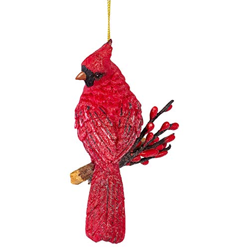 Roman Holiday Cardinal Brilliant Red 5 x 4 Resin Holiday Hanging Figurine Ornament