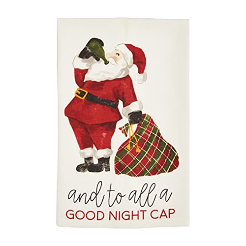 Mud Pie Alcohol Christmas Towel,26" x 16.5",Night Cap