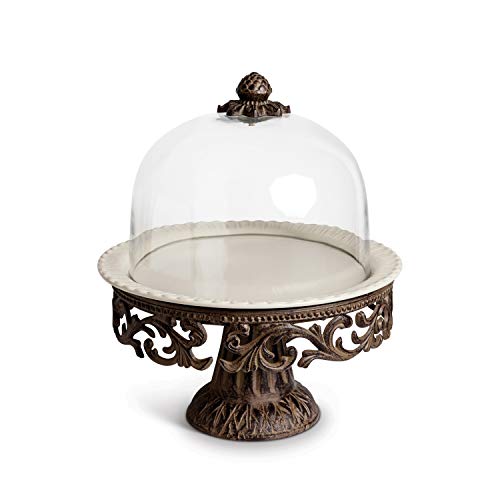 Gerson Cake Pedestal With Glass Dome Cake Stand