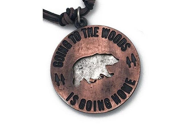 Anju Going to the Woods is Going Home Necklace for Men, 17-inch Length, Pewter