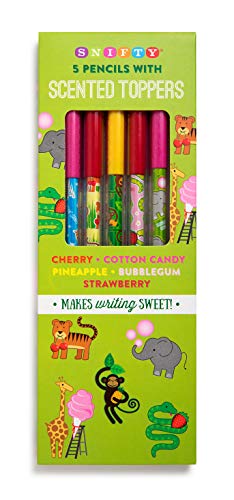 Snifty Scented Pencil Toppers with Zoo Themed Pencils (5 Pack)