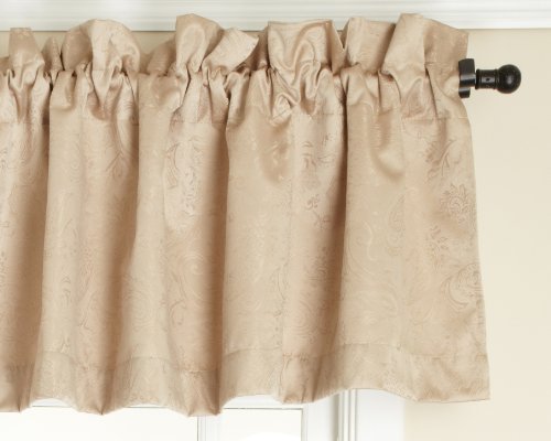 Belle Maison Stylemaster Gabrielle Foamback Valance, Taupe, 56 by 17-Inch