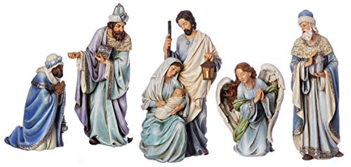 Roman 5PC ST 21.5"BLUE ROBE NATIVITY SET