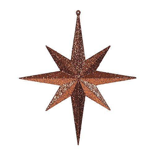 Vickerman Star Decorative-Hanging-Ornaments, 12", Brown, 2 Piece