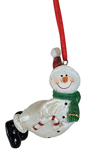 Boston International Christmas Ornament Tree Decoration, 3-Inches, Candy Cane Snowman