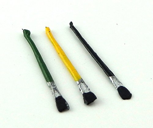 Aztec Imports Dollhouse Miniature Set of 3 Paint Brushes by International Miniatures