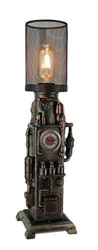 Unicorn Studio Steampunk Industrial Piping Tower Beacon Clock Mesh Table Lamp