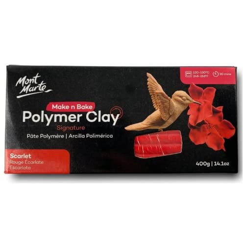 Mont Marte Make n Bake Polymer Clay Signature Beige 400g (14.1oz) Block, Bake in Oven, Soft and Smooth, Sculpting, Craft, DIY Dcor, Jewelry