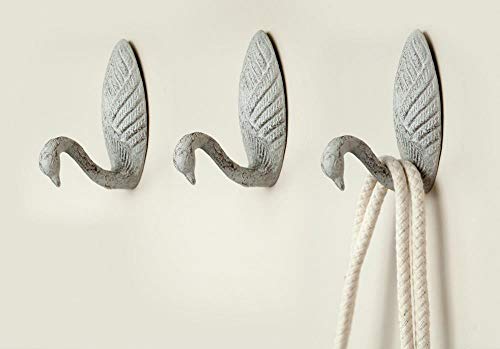 Manual IOWHSW Cast Iron Swan Wall Hook, Set of 3