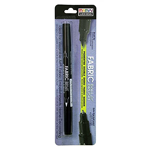 Uchida 122-C-1 Marvy Fabric Ball and Brush Marker, Black