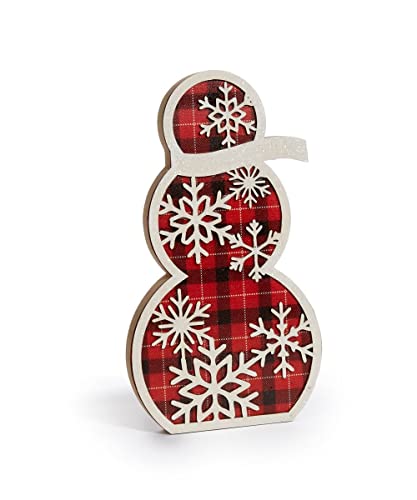 Giftcraft 681813 Christmas Laser Cut Glitter Snowman D‚àö¬©cor, 0.9 inch, Medium Density Fiberboard