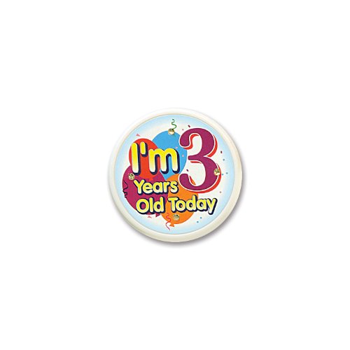 Beistle I'm 3 Years Old Today Flashing Button, 2-1/2-Inch