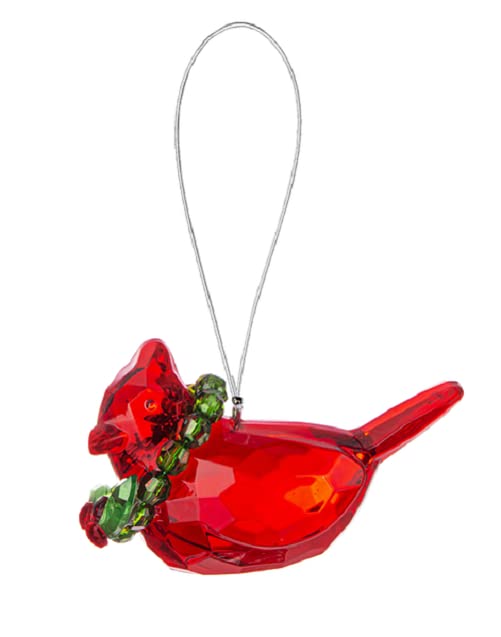 Ganz Merry Cardinal Ornament, 10.5-inch Width, Red