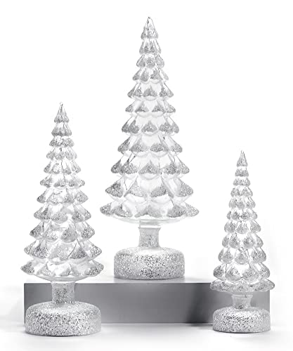 Giftcraft 682809 Christmas LED Christmas Tree D‚àö¬©cor, Set of 3, Glass