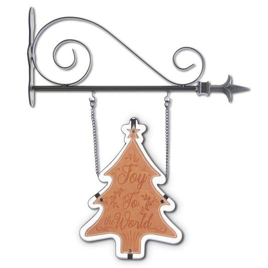 K&K Interiors Joy to The World Tree Arrow Replacement, 10-inch Height, Dark Metal and Leather