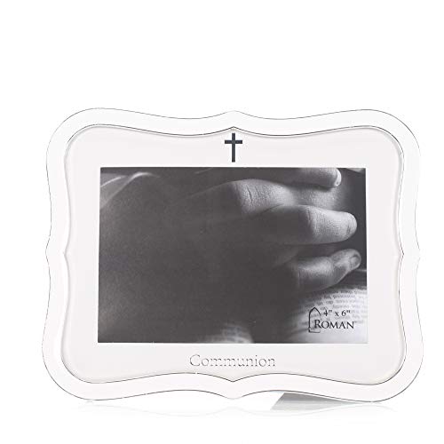 Roman Caroline Collection 6.5"H Communion White Frame, Holds 4" x 6" Photo