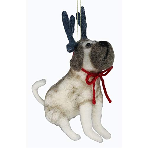 HomArt 0423-0 Bulldog with Antlers Ornament, 5.5-inch Height Felt