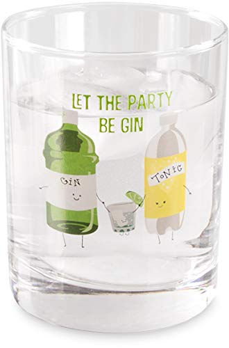 Pavilion Gift Company Pavilion-Let The Party Be Gin-11 oz Low Ball 11 oz Rocks Glass, Green