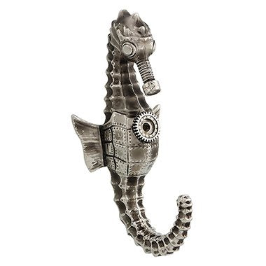 Unicorn Studios AT09041AD Steampunk Seahorse Wall Hook, Antique Nickel