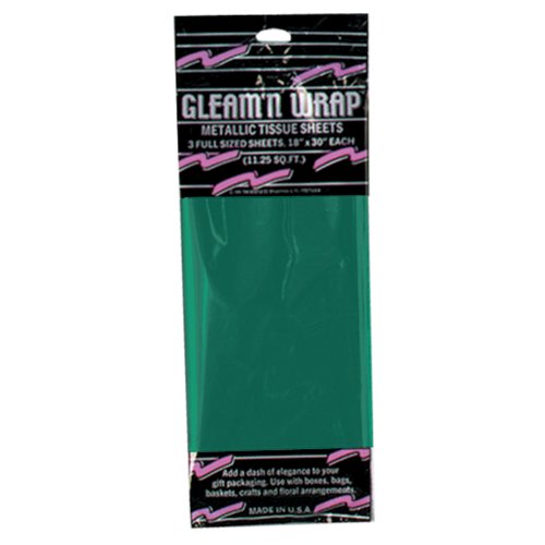 Beistle Gleam 'N Wrap Metallic Sheets (green) Party Accessory  (1 count) (3/Pkg)