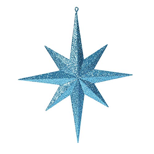 Vickerman M167512 Plastic Iridescent Glitter Bethlehem Star, 15.75", Teal