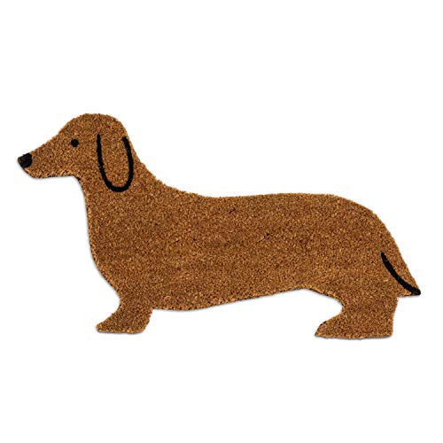 Abbott Collection  35-PFW-SH-1391 Dachsund Shaped Doormat-18x30 l, 18x30 inches L, Brown
