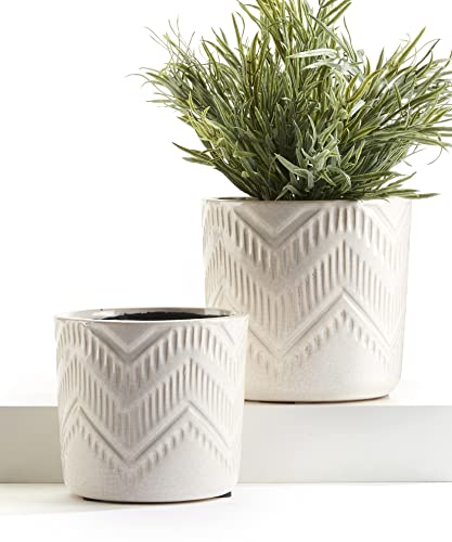 Giftcraft 717750 Nordic Summer Textured Planters, Set of 2