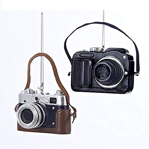 Kurt Adler Classic & Digital Camera Christmas Tree Ornament (set of 2)