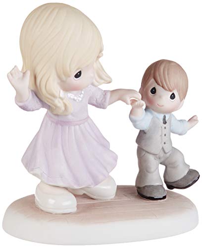 Precious Moments 193015 You Put A Positive Spin On Everything Mother and Son Dancing Bisque Porcelain Figurine, Multi