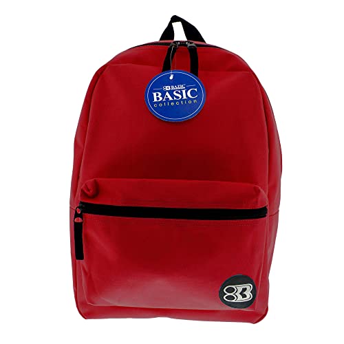 BAZIC 1039 Basic Backpack, Burgundy, 16"