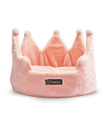 Nandog Pet Gear Crown Collection Dog and Cat Bed (Pink Cloud)