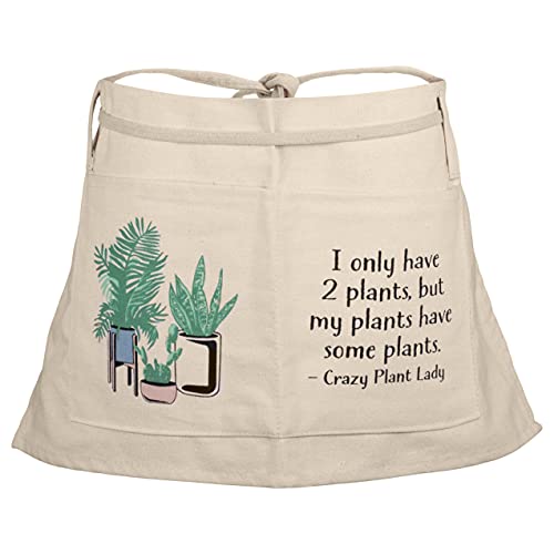 Napco My Plants Have Plants Ivory and Green 12 X 24 inches Canvas Garden Apron