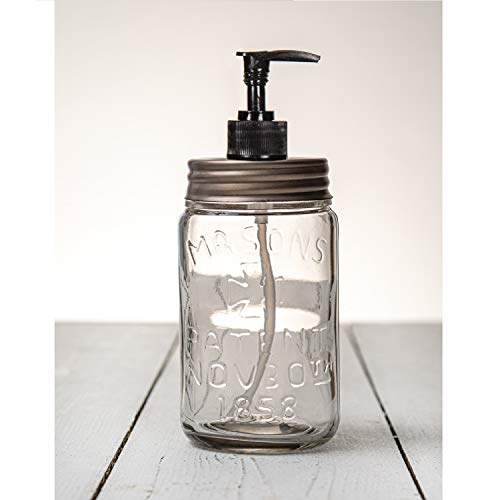 Colonial Tin Works Mason Jar Soap/Lotion Dispenser - Zinc - with 16 Ounce Ball Mason Jar - Made from Rust Proof Stainless Steel, BPA Free Foam Pump- CTW Home Collection Decor Accessories