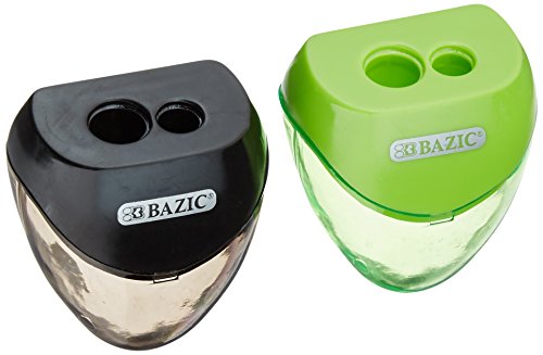 Bazic - Dual Blades Sharpener with Triangle Receptacle, (Colors May Vary) (2 Per Pack )