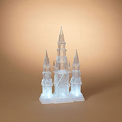Gerson 2659310 Battery Operated Lighted Spinning Water Globe Church, 17.25-inch Height