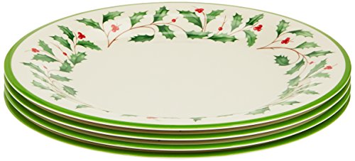 Lenox Holiday Melamine Dinner Plates (Set of 4), Ivory