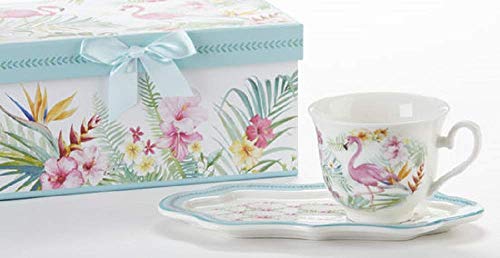 Delton Porcelain Flamingo Tea and Toast Set
