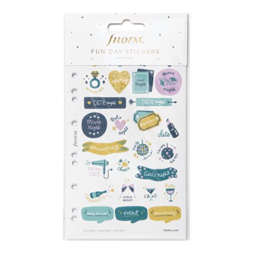 Rediform Filofax Accessory, Everyday Fun Stickers, Repositionable, Matte Finish, A5/Personal Size, Set of 168 Stickers (B132835)