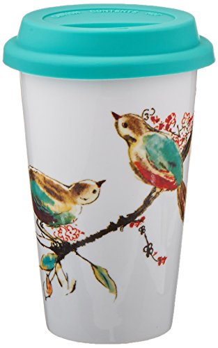 Lenox Double Wall Ceramic Chirp Thermal Travel Mug 10 OZ