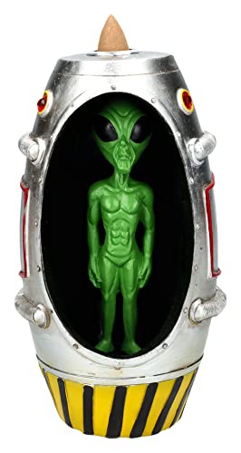 Pacific Trading Backflow Incense Burner Alien Rescue Capsule Backflow Waterfall Incense Holder Alien Figure