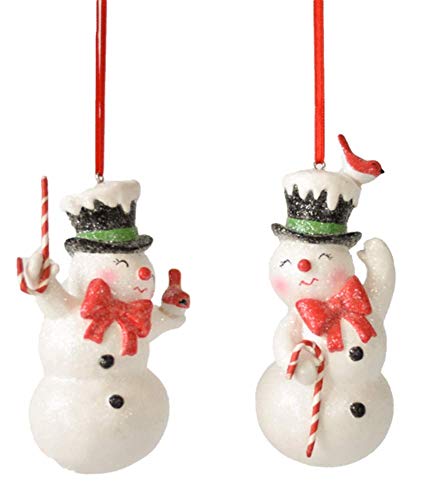 Ganz MX179962 Snowman Ornaments, Set of 2, 4.5 Inches Height, Multicolor