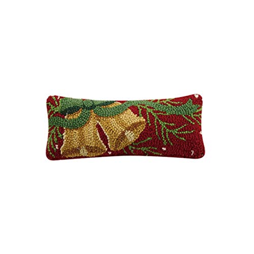 Peking Handicraft 31TG497C05OB Christmas Bells Hook Pillow, 12-inch Length
