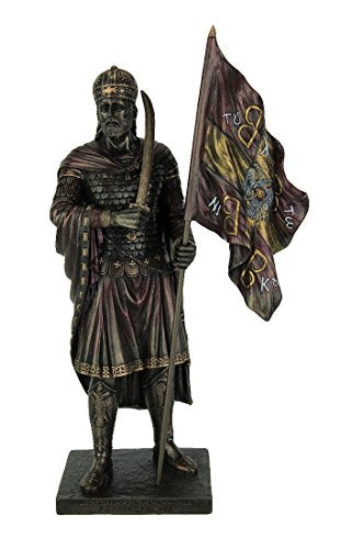 Unicorn Studio Resin Statues Byzantine Emporer Constantine Xi Palaiologos Bronze Finish Statue 6.25 X 12 X 3.5 Inches Bronze