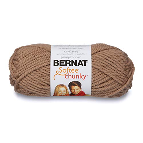 Spinrite Yarns (CA) Bernat Softee Chunky Yarn, 3.5 Oz, Gauge 6 Super Bulky, Soft Taupe