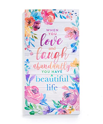 Giftcraft Floral Wall Sign with Sentiment, 23.6-inch Height