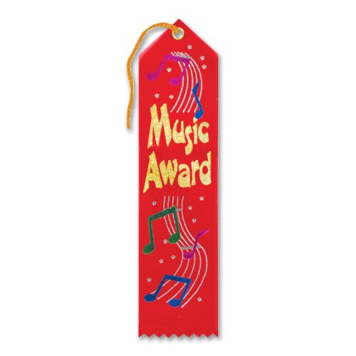 Beistle Music Award Ribbon, Multicolor - 1pack