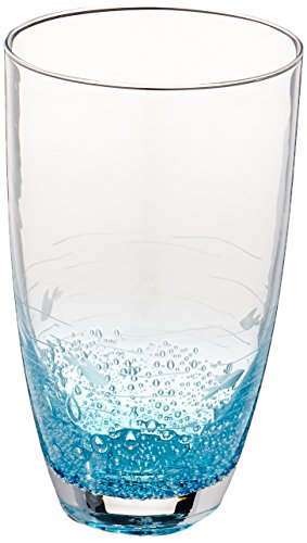 Abbott Collection  Fish Cut Glass High Ball, Blue